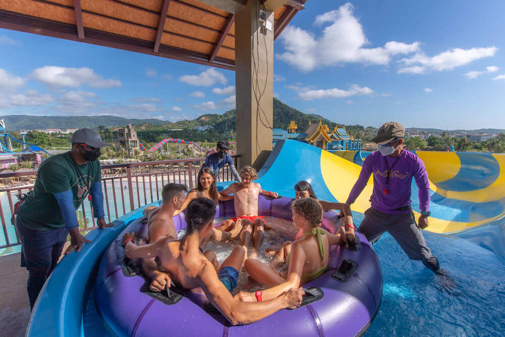 Children playing in a Phuket waterpark