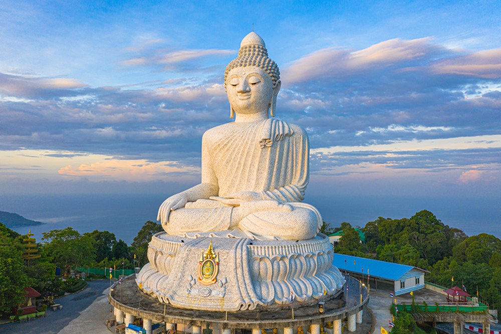 Stunning aerial view of the Big Budhha in Phuket