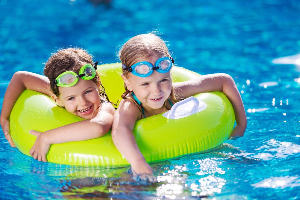 Two children in a swimming pool