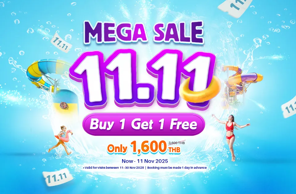 Andamanda Phuket 11.11 Mega Sale promotion – Buy 1 Get 1 Free ticket at only 1,600 THB. Valid for visits from 11–30 November 2025. Booking must be made at least one day in advance.