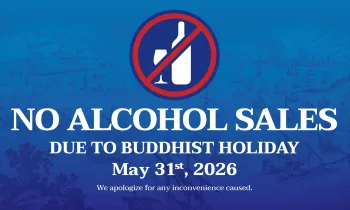No alcohol sale May 31, 2026
